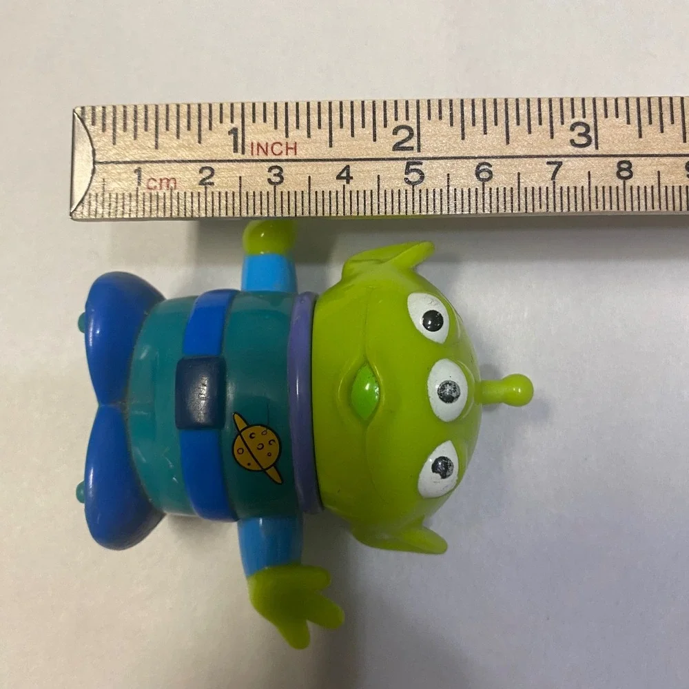 Vintage Disney Pixar Toy Story Three Eyed Green Alien Plastic Wheels